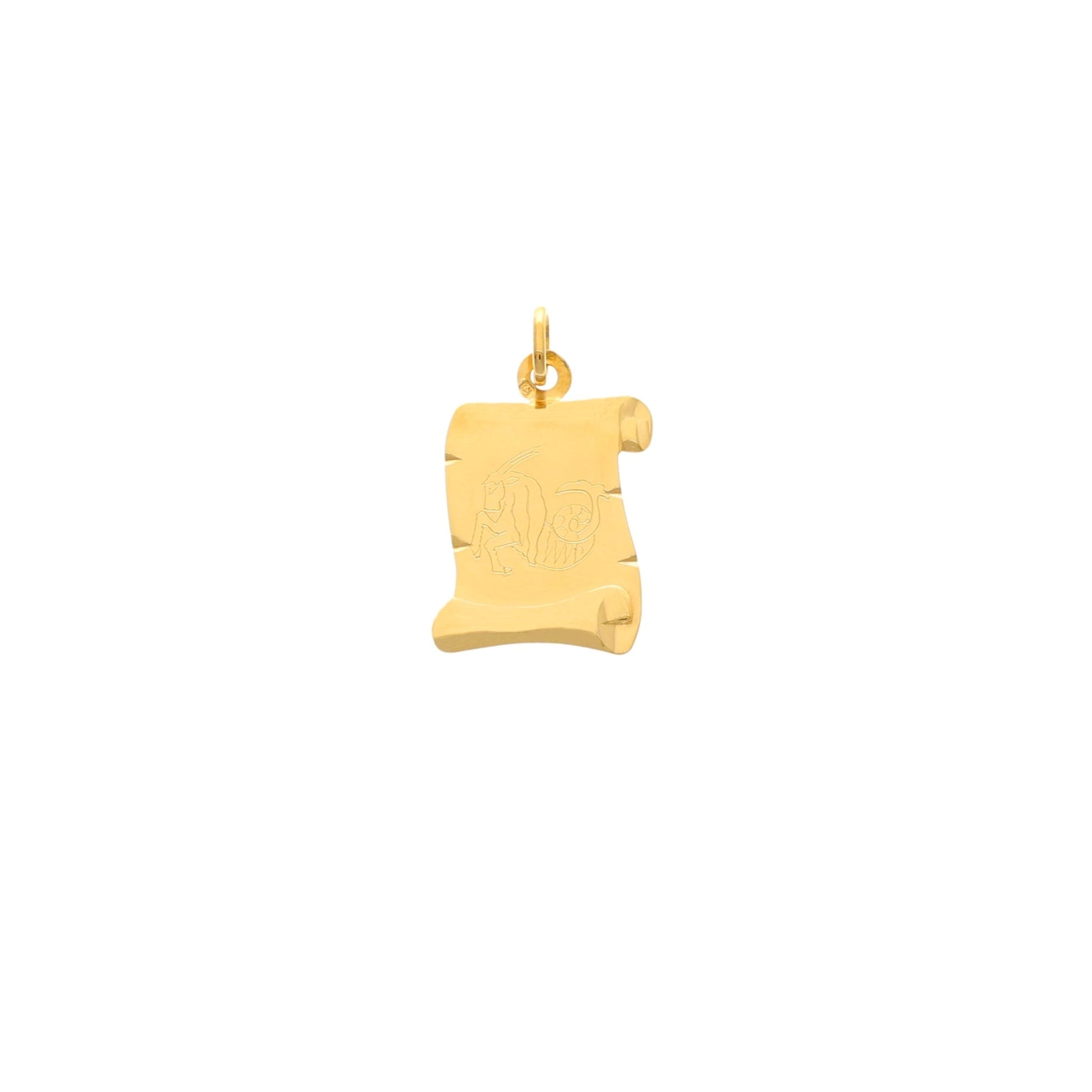 Medalha Papiro Signo Capricórnio em Ouro 19kl (2.2cm) - Loja do Ouro