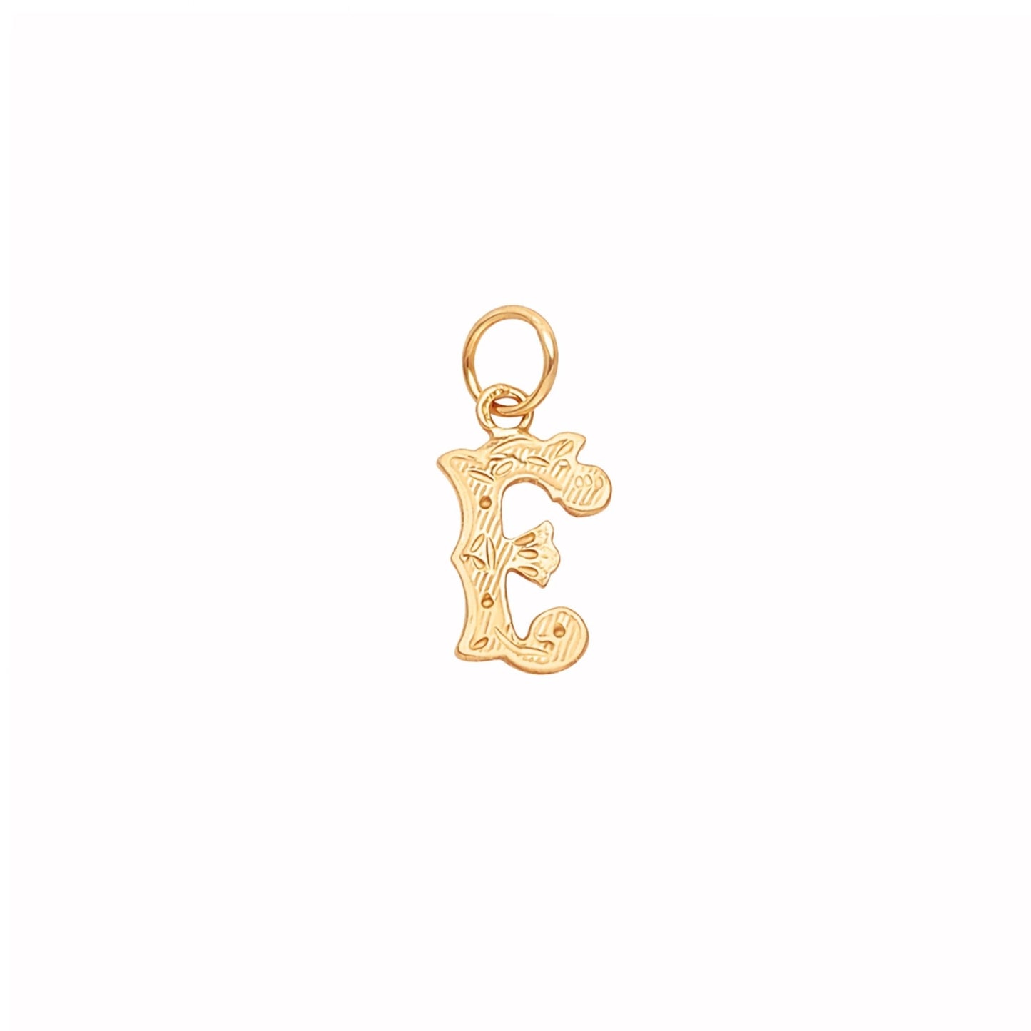 Medalha Raiada em Ouro 19kl com Letra E - Loja do Ouro