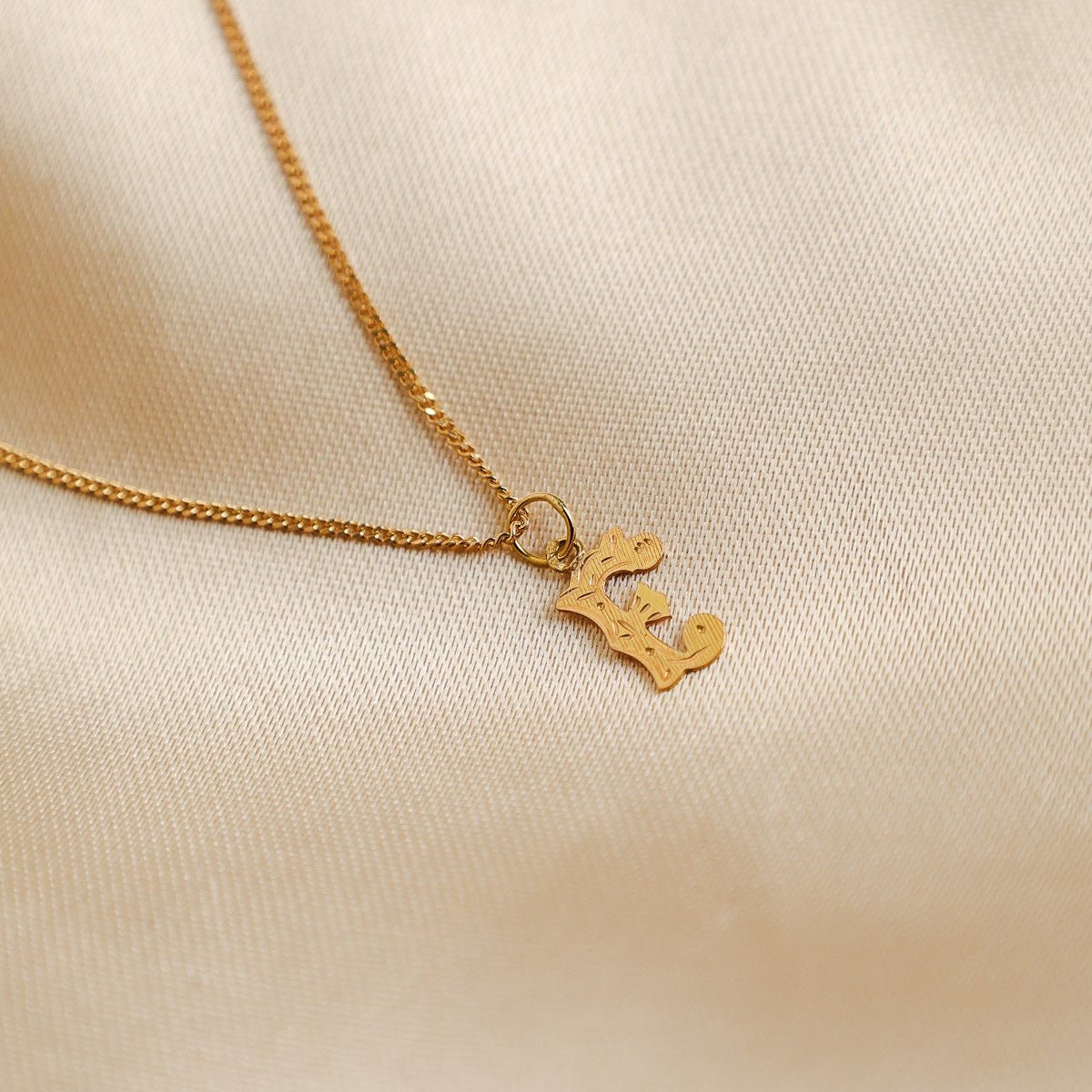 Medalha Raiada em Ouro 19kl com Letra E - Loja do Ouro