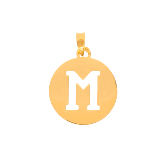 Medalha Redonda em Ouro 19kl com Letra M (2cm) - Loja do Ouro