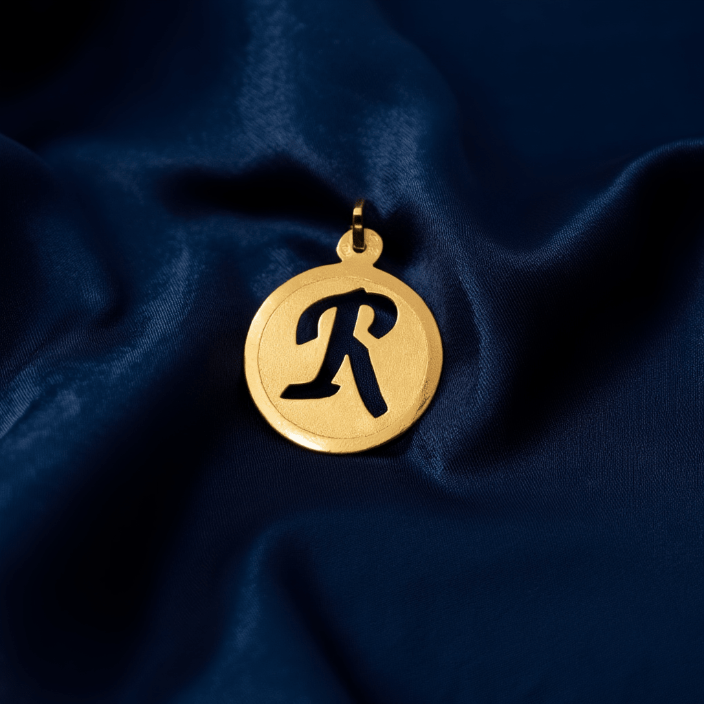 Medalha Redonda em Ouro 19kl com Letra R (1.7cm) - Loja do Ouro