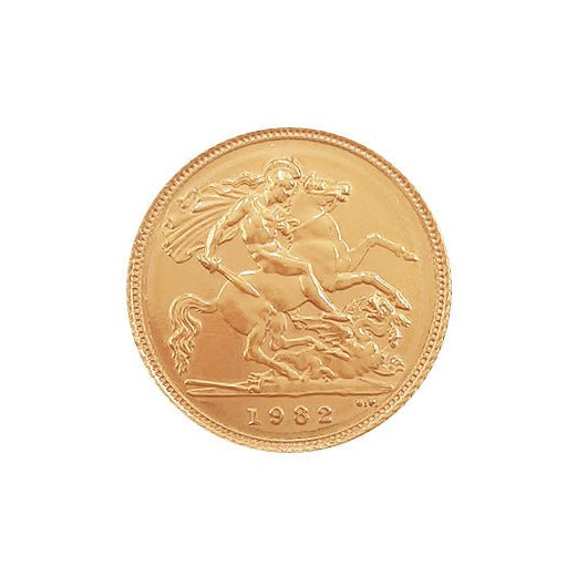 Meia Libra Rainha Isabel II com S. Jorge (sob consulta) - Loja do Ouro