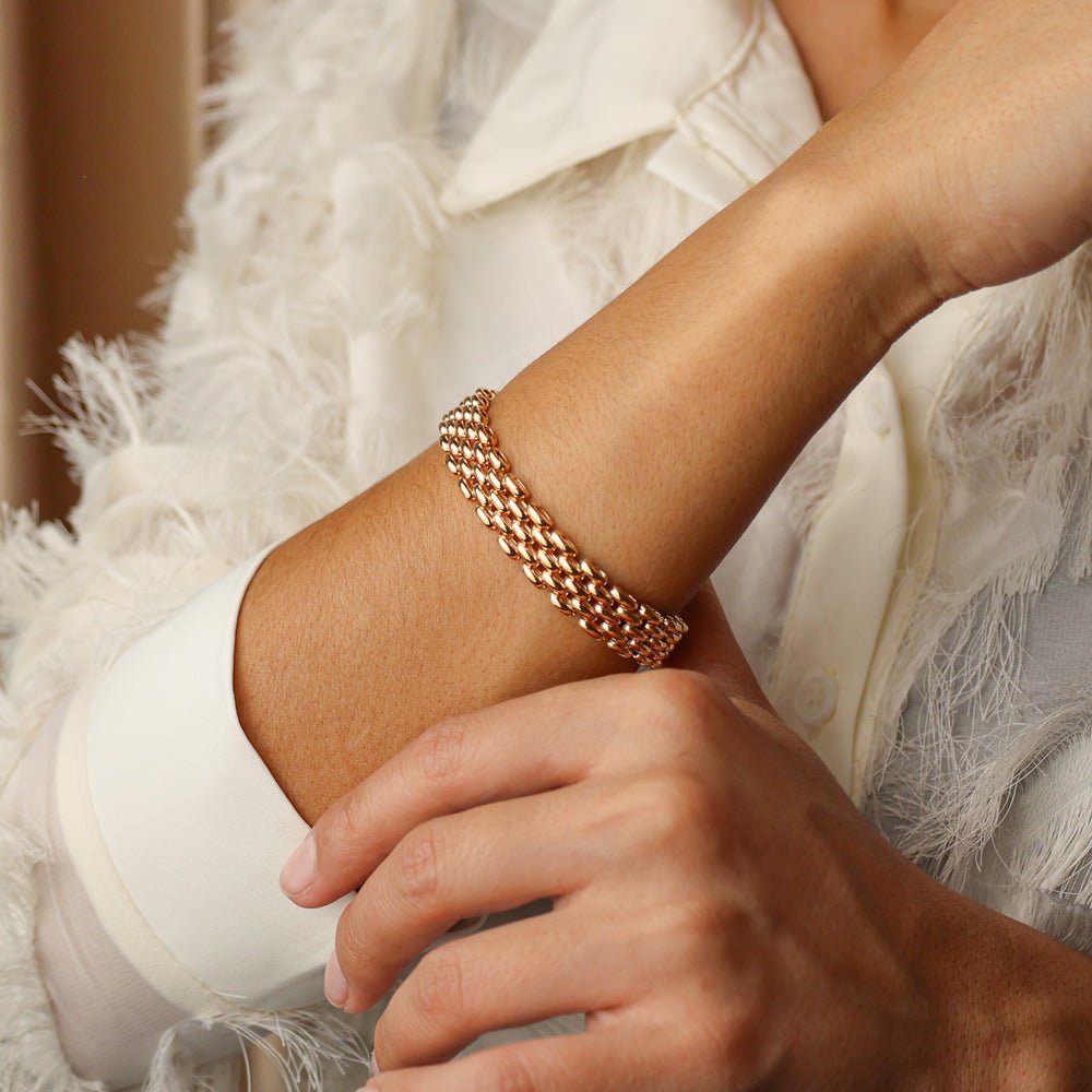 Pulseira Bracelete Articulada em Ouro 19kl (18cm) - Loja do Ouro