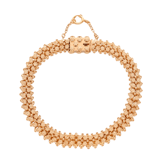 Pulseira Bracelete em Ouro 19kl com Caramujos (20cm) - Loja do Ouro