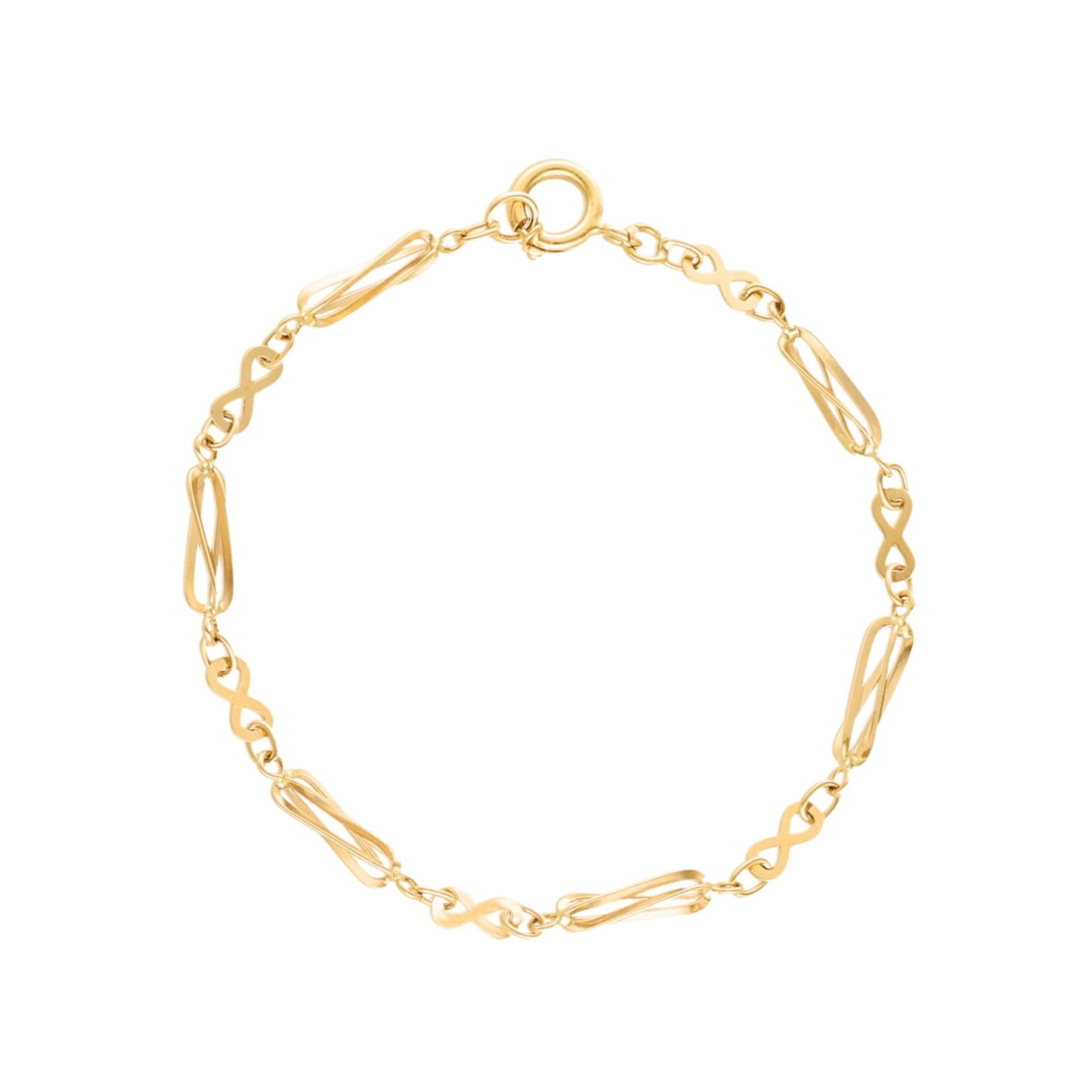 Pulseira com Rocas e Infinitos em Ouro 19kl (18cm) - Loja do Ouro
