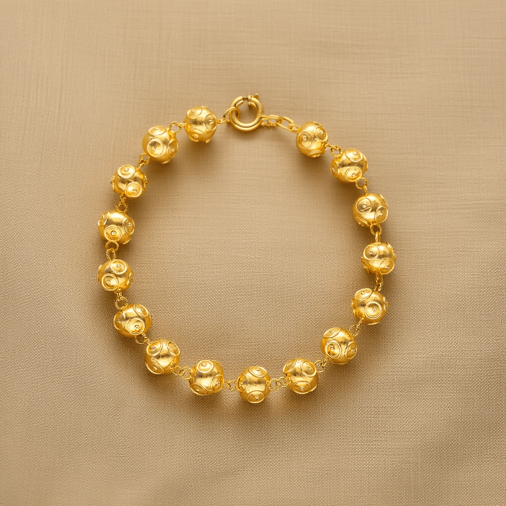 Pulseira Contas de Viana em Ouro 19kl (18cm) - Loja do Ouro