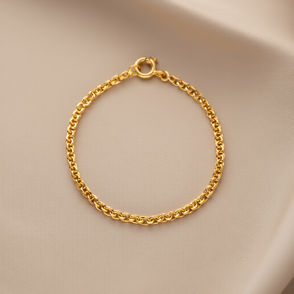 Pulseira Criança Malha Friso em Ouro 19kl (13cm) - Loja do Ouro