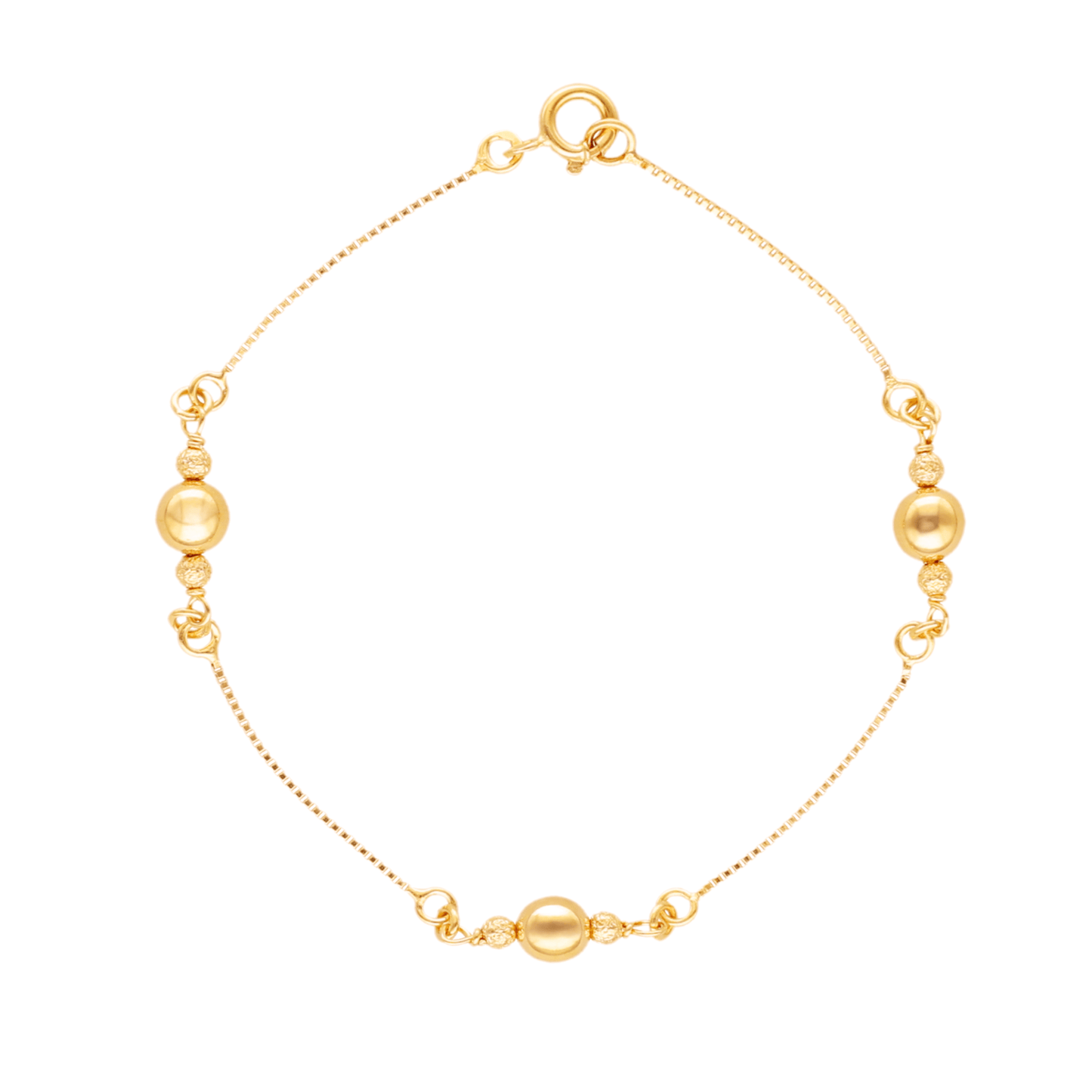Pulseira em Ouro 19kl com Esferas (19cm) - Loja do Ouro