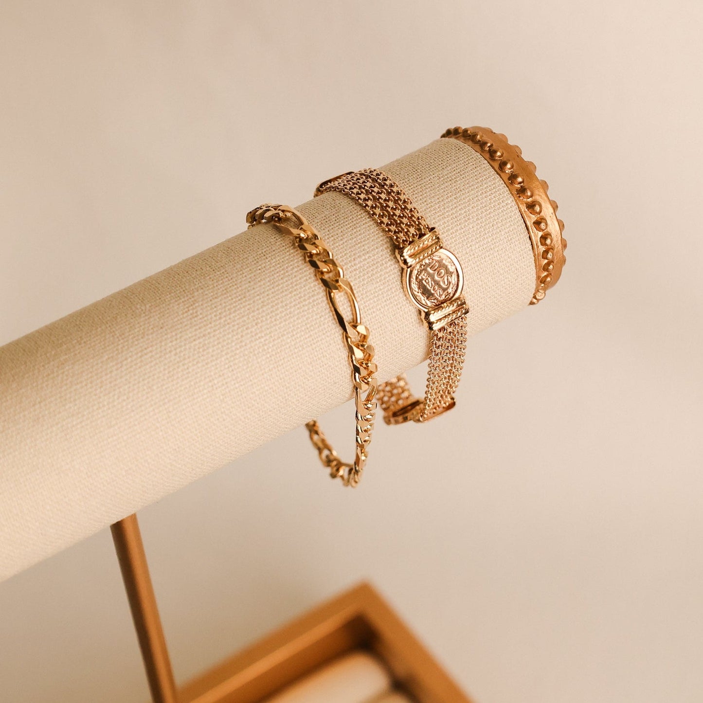 Pulseira em Ouro 19kl com Moedas de 2 Pesos Mexicanos (15.5cm) - Loja do Ouro