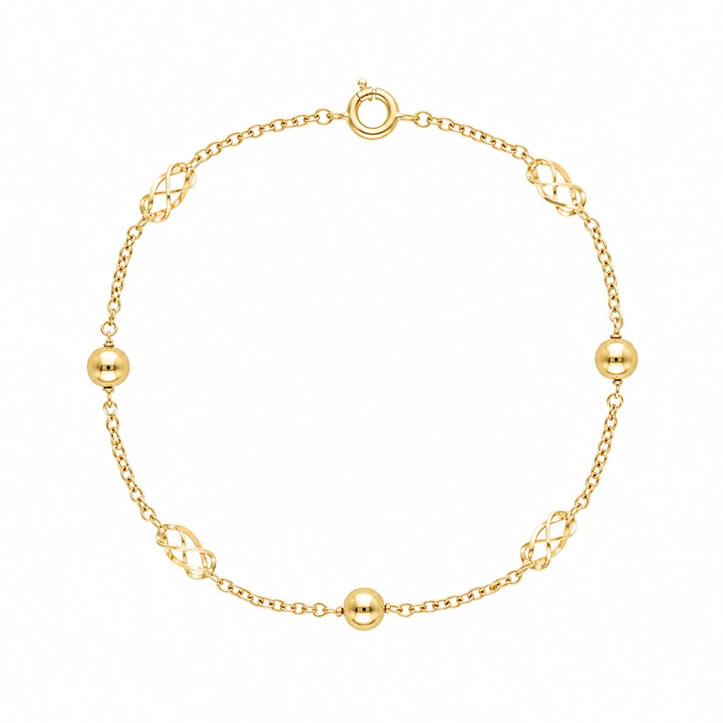 Pulseira em Ouro 19kl com Rocas e Esferas - Loja do Ouro