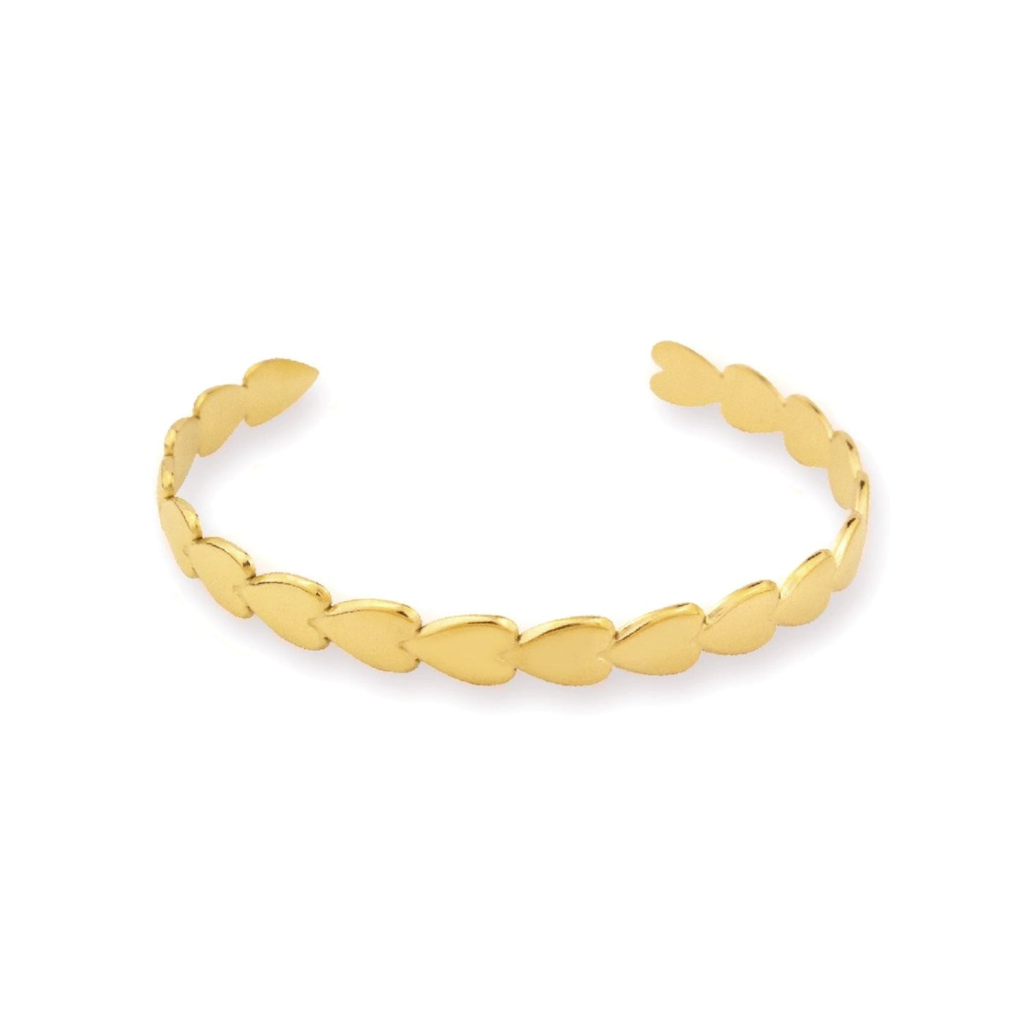 Pulseira Escrava em Aço Dourado com Corações - Loja do Ouro