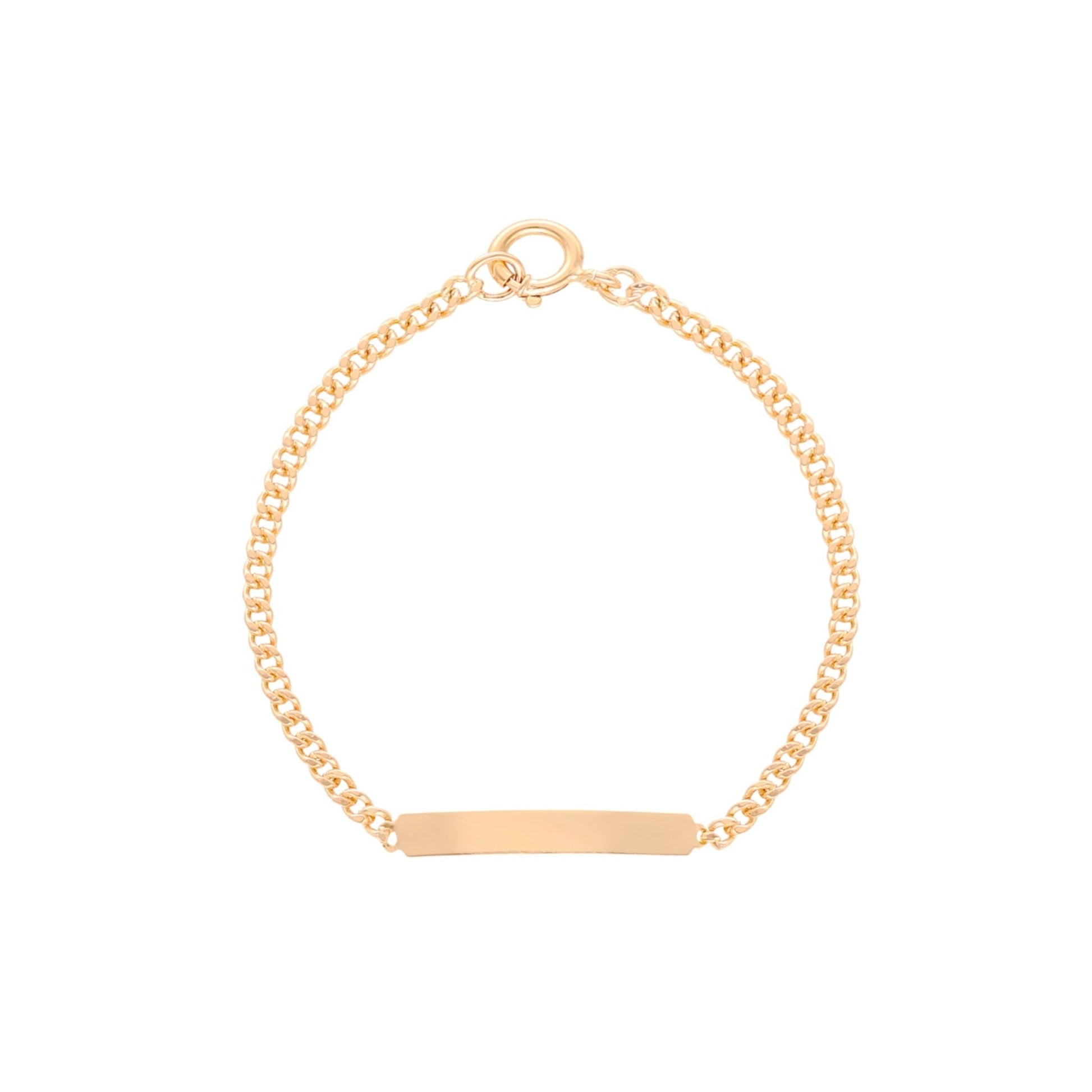 Pulseira Malha Barbela em Ouro 19kl com chapa (14,5cm) - Loja do Ouro