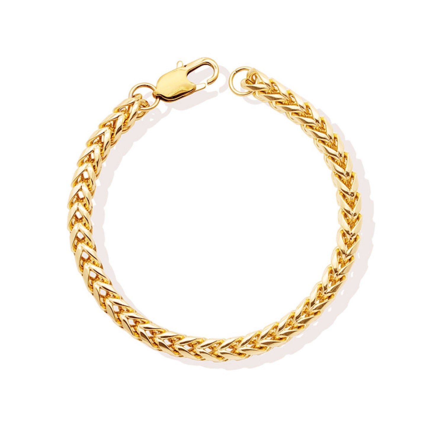 Pulseira Malha Espiga em Aço Dourado (18cm) - Loja do Ouro