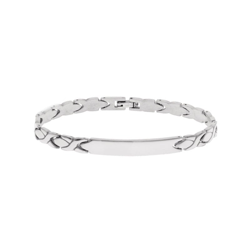 Pulseira Mistral em Aço com Chapa - Loja do Ouro