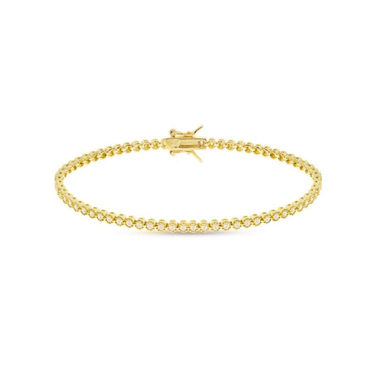 Pulseira Riviera em Prata Dourada com Zircónias - Loja do Ouro