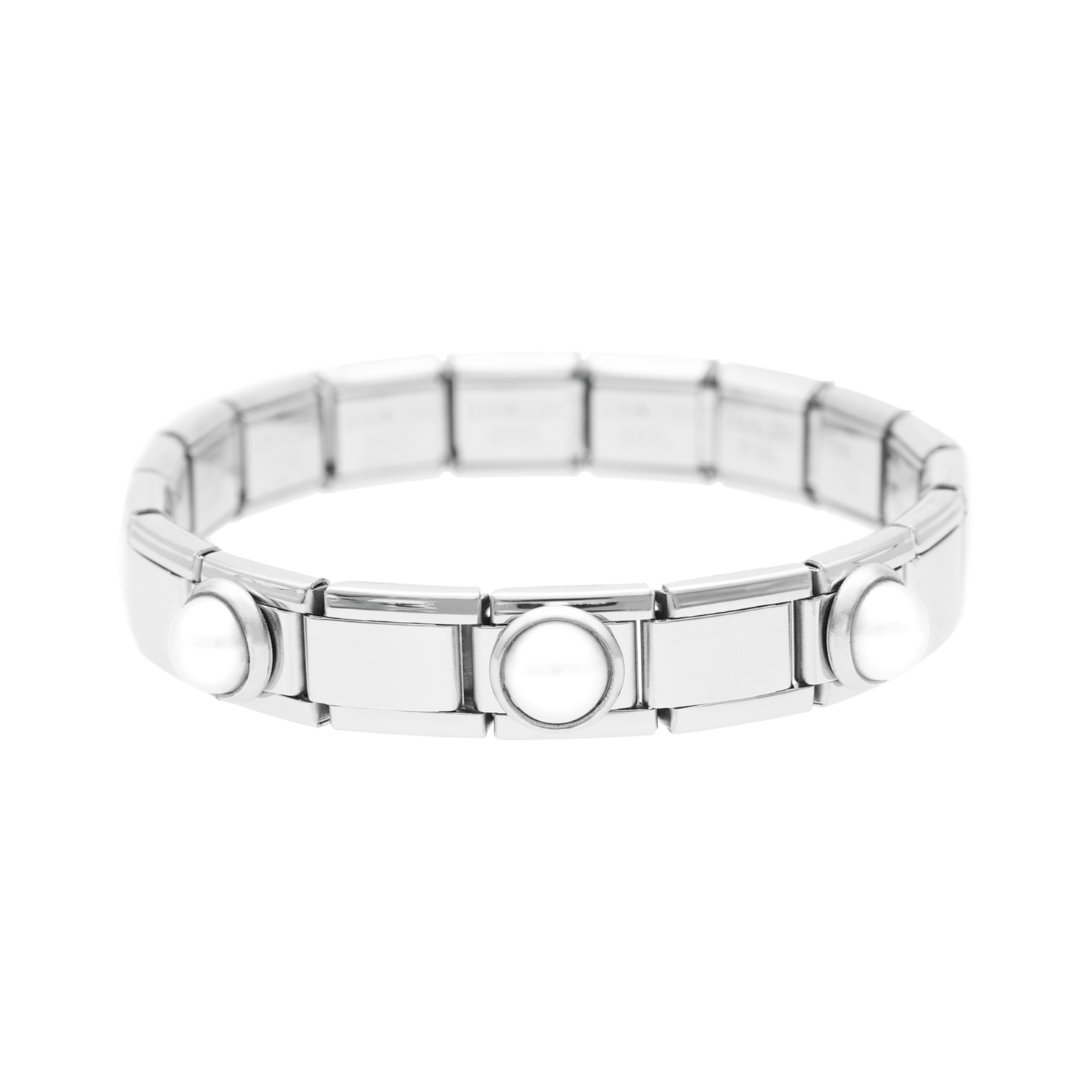 Pulseira Shine Pearl em Aço com Pérolas - Loja do Ouro