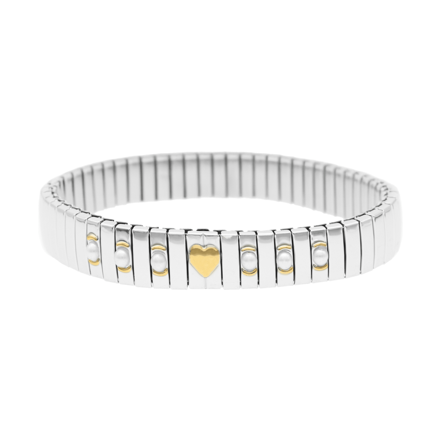 Pulseira Vénus em Aço com Coração e Pérolas - Loja do Ouro