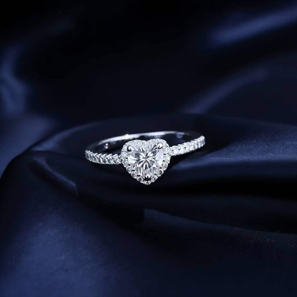 Solitário em Prata com Zircão Coração