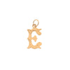 Medalha Letra E em Ouro de 19kl com Efeito Raiado (1.5cm)