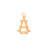 Medalha Letra A em Ouro 19kl com Efeito Raiado (1.5cm)