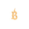Medalha Letra B em Ouro 19kl com Efeito Raiado (1.5cm)