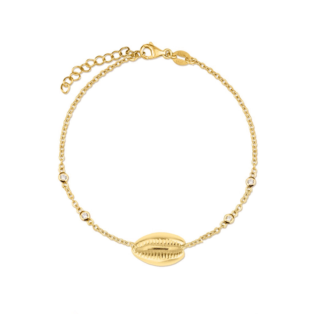 Pulseira Buzio em Prata Dourada com Zircónias