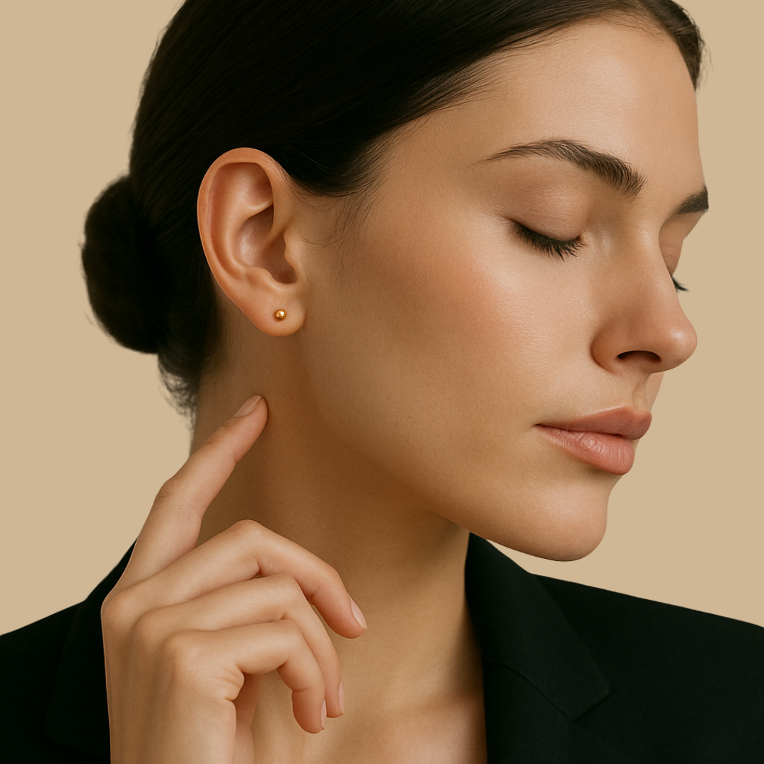 Brincos Bola em Ouro 19kl (3.5mm)