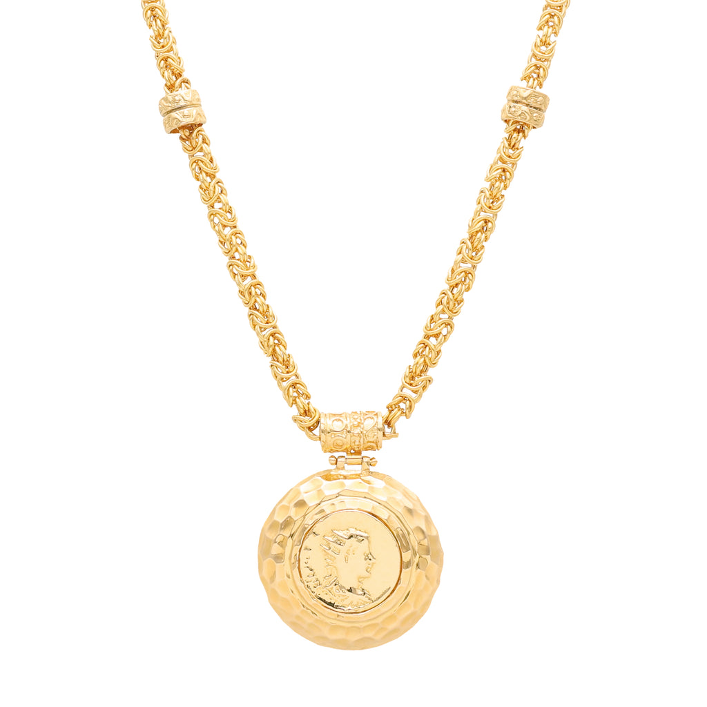 Gargantilha Malha Virolinha em Ouro 19kl com Medalhão (42cm)