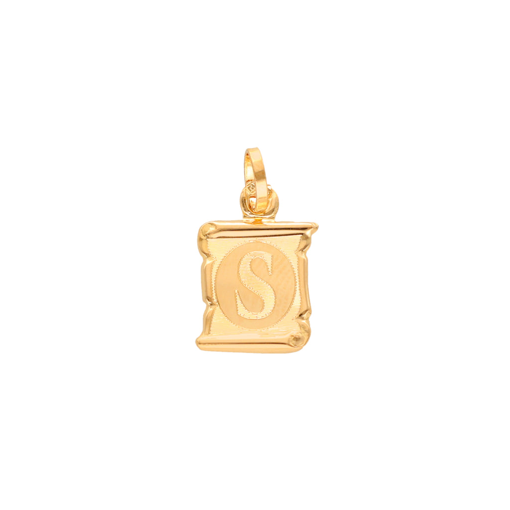 Medalha Papiro em Ouro 19kl com Letra S (1.2cm)