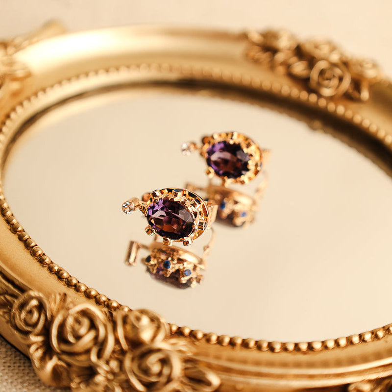 Brincos em Ouro 19kl com Zircónias Coloridas