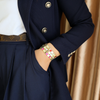 Pulseira Love Rose em Aço Inoxidável Dourado com Corações Coloridos