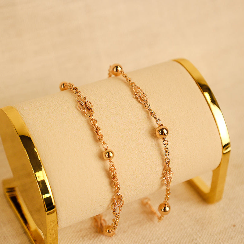 Pulseira Tradição em Ouro 19kl com Esferas (19.5cm)