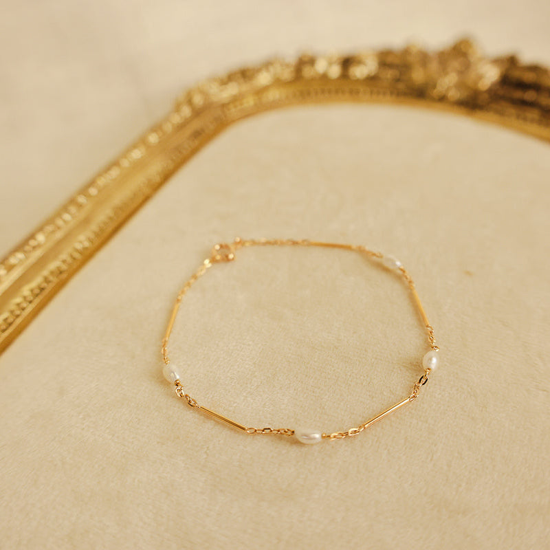 Pulseira em Ouro 19kl com Pérolas (18.5cm)