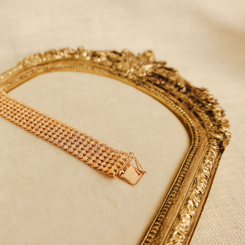 Pulseira Tapete em Ouro 19kl com Caramujos (19cm)