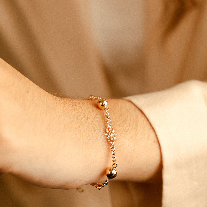 Pulseira Tradição em Ouro 19kl com Esferas (19.5cm)