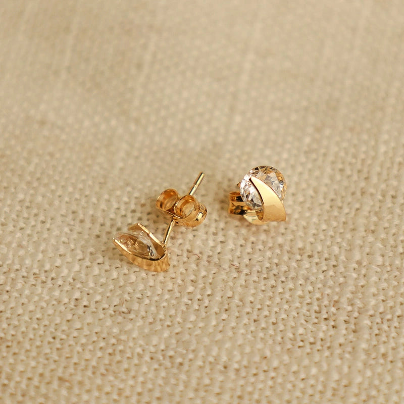 Brincos em Ouro 19kl com Zircónias (0.5cm)