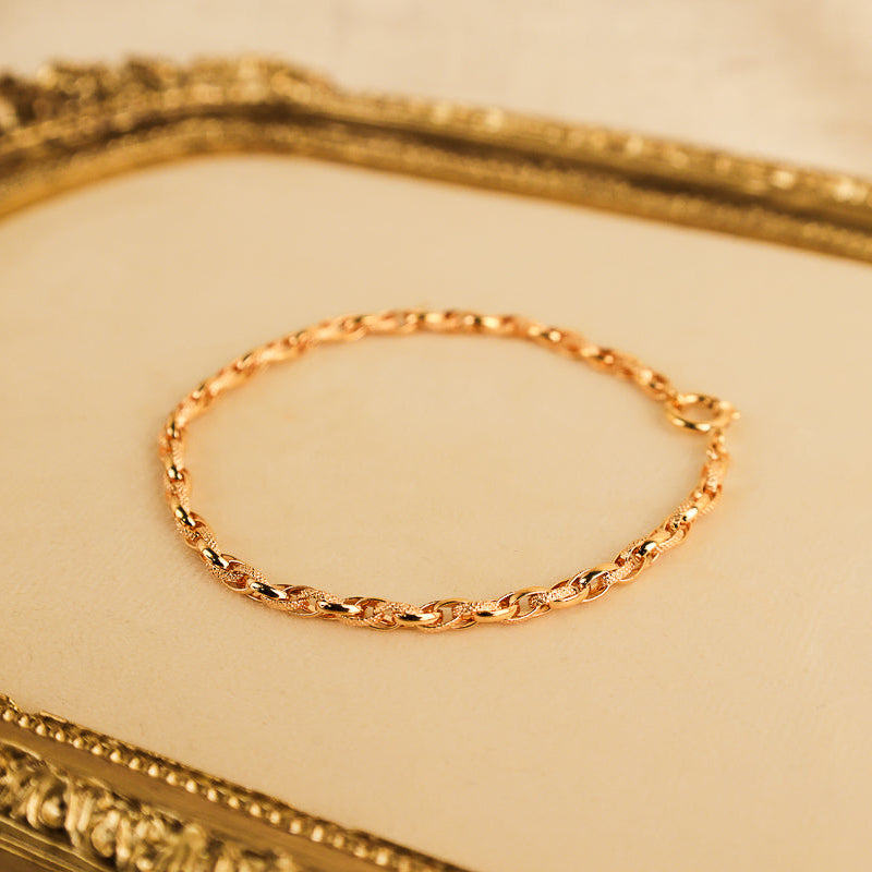 Pulseira em Ouro 19kl com Elos Trabalhados (19.5cm)