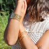 Pulseira Escrava em Aço Dourado com 4 Fiadas