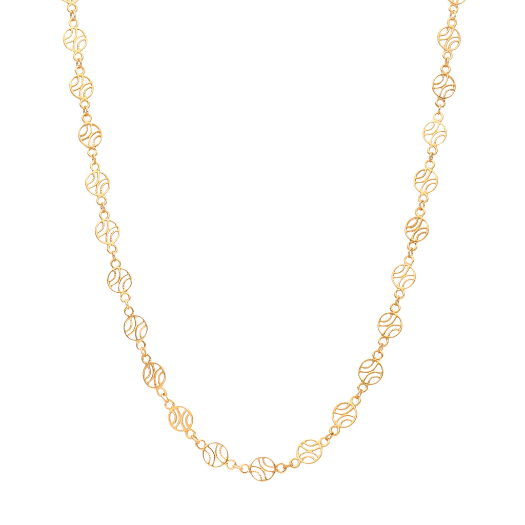 Fio em Ouro 19kl com Elos intercalados por Círculos (48.5cm)