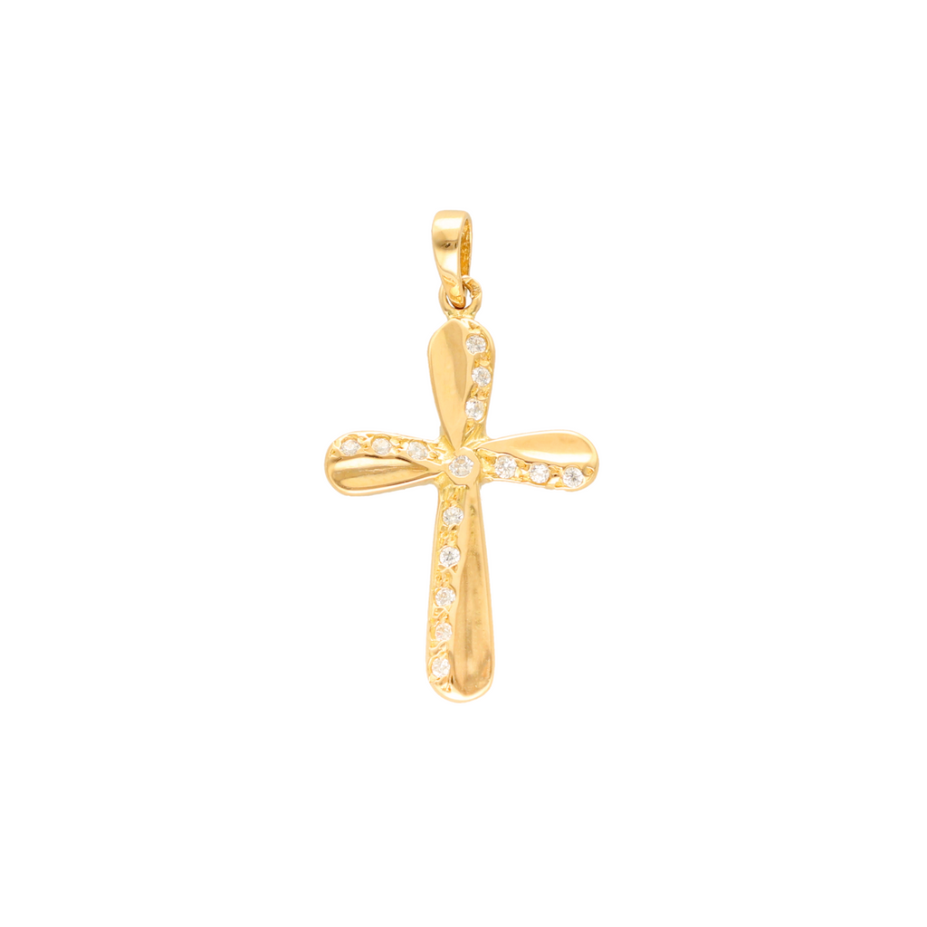 Cruz em Ouro 19kl com Zircónias (2.4cm)