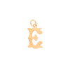 Medalha Letra E em Ouro 19kl com Efeito Raiado (1.5cm)