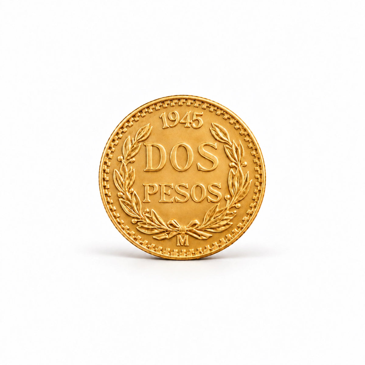 Moeda de 2 Pesos Mexicanos em Ouro