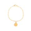 Pulseira Malha 3x1 em Ouro 19kl com Medalha "Lbç de Padrinho" (14cm)
