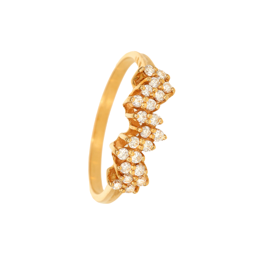 Anel em Ouro 19K com Duas Fiadas de Diamantes (T16)