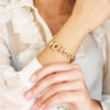 Pulseira em Ouro 19kl com Elos Redondos e Elos Ovais (18cm)