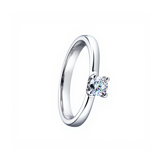 Solitaire Ring in Silver with Zirconia (T14)