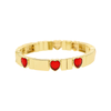 Pulseira Love Red em Aço Inoxidável Dourado com Corações Coloridos