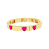 Pulseira Love Pink em Aço Inoxidável Dourado com Corações Coloridos