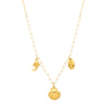 Colar Sea Pearls em Aço Dourado com Pérolas e Pendentes de Verão