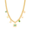 Colar Flower com Pendentes em Aço Dourado